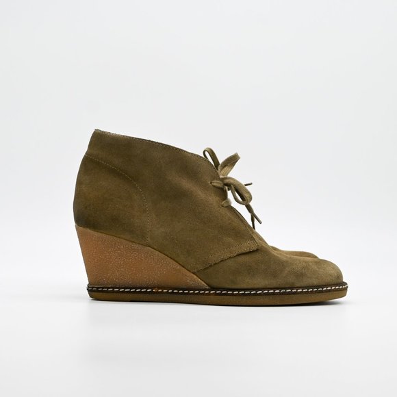 J. Crew Shoes - J. CREW Macalister Suede Wedge Ankle Boots Tan